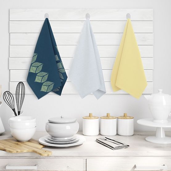 LETTY sárga konyhai törlőkendő modern mintával, klasszikus stílusban 50x70 ameliahome