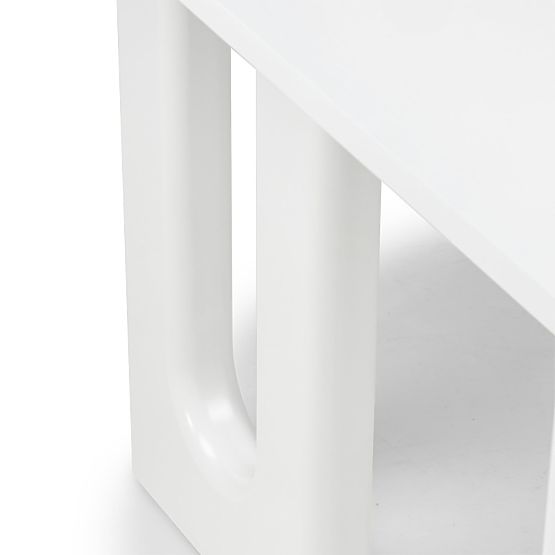 Lichi íróasztal/konzol 120 cm, fehér, ívek
