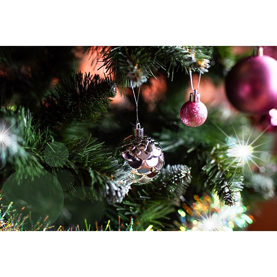 Lila/Rózsa karácsonyi dísz szett 208 db