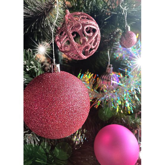 Lila/Rózsa karácsonyi dísz szett 208 db