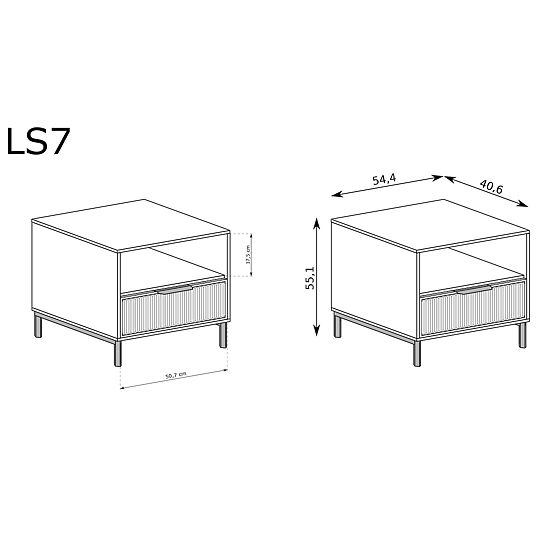 LINKaSTYLE éjjeliszekrény LS7 kasmír