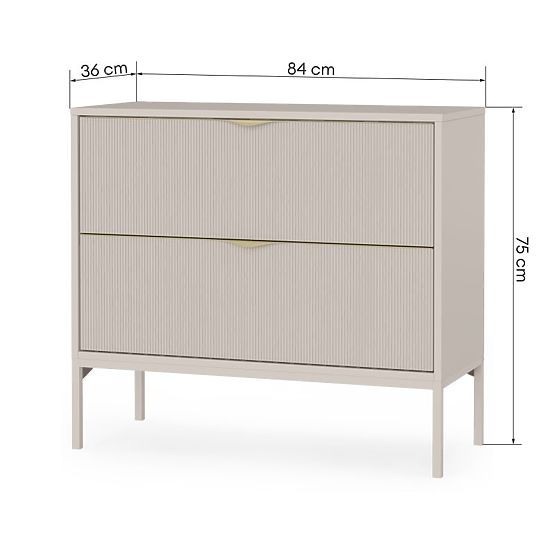 Livia 80 cm-es mosdó alatti szekrény, kasmír, fém lábak, bordázott
