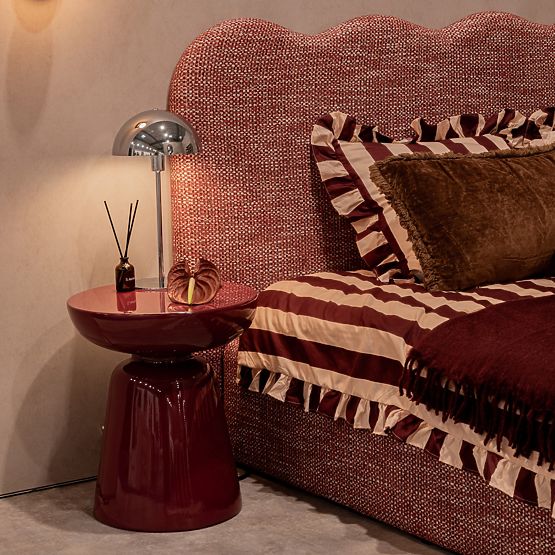 Logan oldalsó asztal 40 cm, bordó/cseresznye, fényes