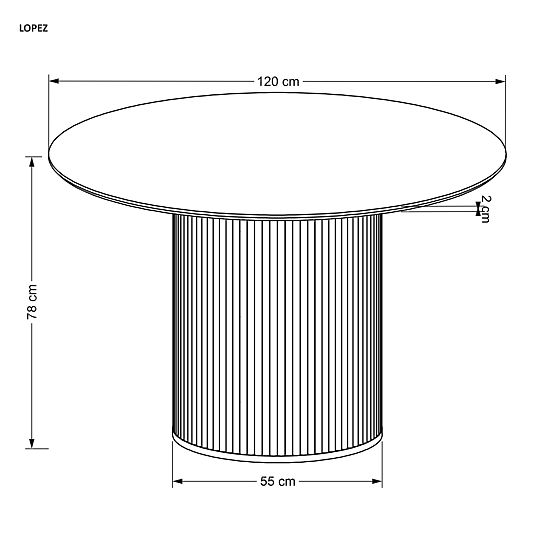 LOPEZ kerek asztal, természetes tölgy (2p=1db)