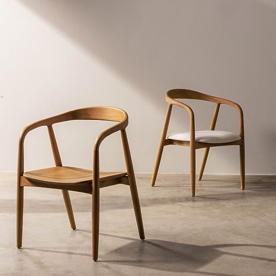 Ludvika fa szék, lekerekített, természetes