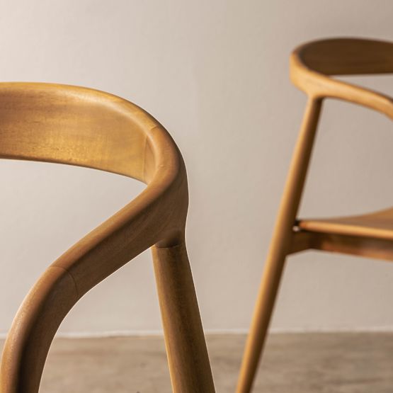 Ludvika fa szék, lekerekített, természetes