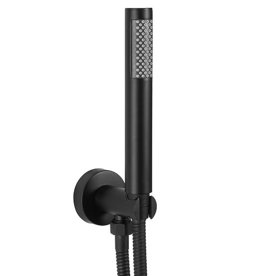 LUNGO Fekete beépíthető zuhanykészlet termosztáttal + BOX