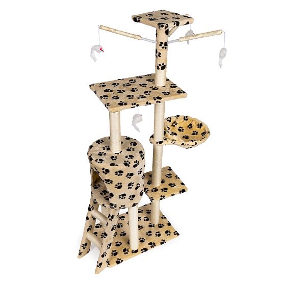 Macskakaparó ház fa fekhely 138 cm XL Mancsnyomok