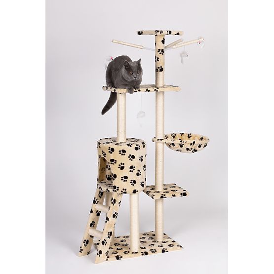 Macskakaparó ház fa fekhely 138 cm XL Mancsnyomok