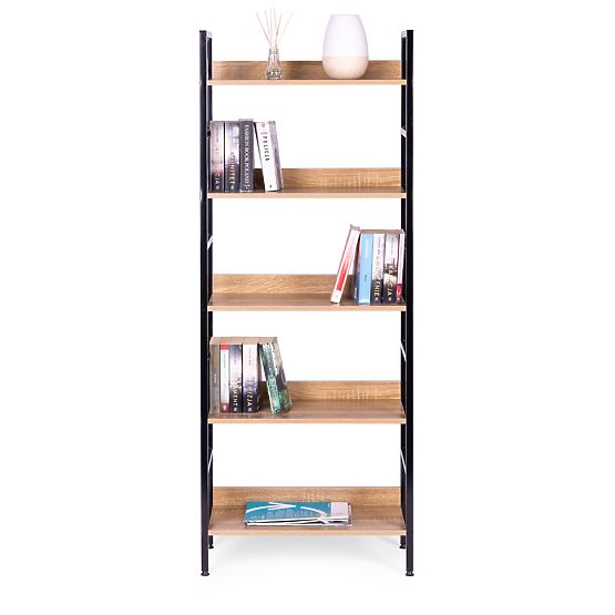Magas loft stílusú 5 polcos fém MDF polc ModernHome