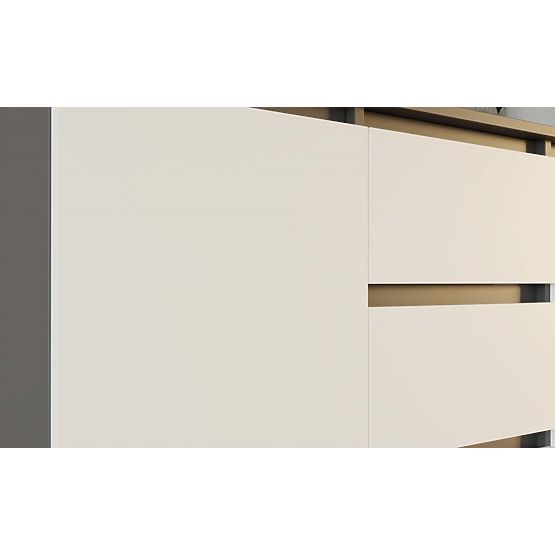 Malwa 2D3S ANTRACIT FEHÉR Komód