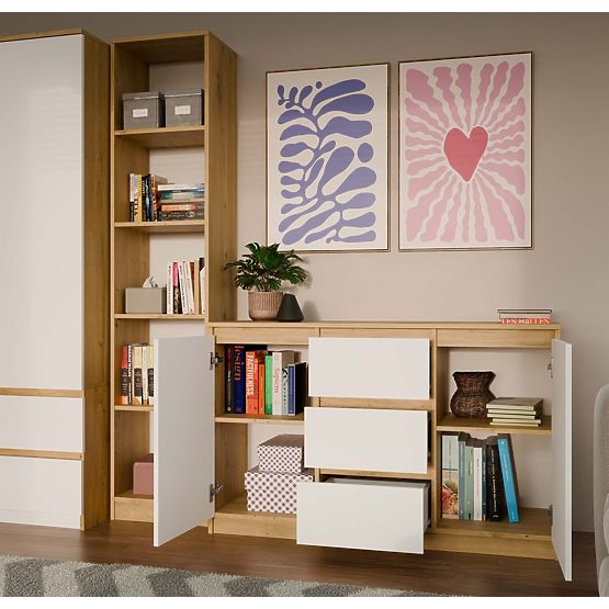 Malwa 2D3S Komód ARTISAN TÖLGY FEHÉR