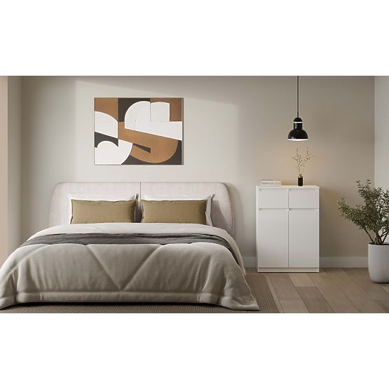 Malwa 2DD2S Komód 2 Ajtó 2 Fiók Nappaliba FEHÉR