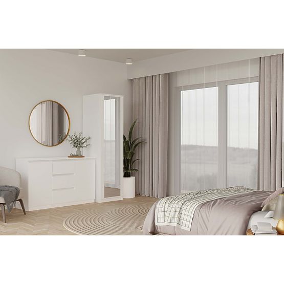 Malwa SD-50 Tükörrel Fehér Szekrény