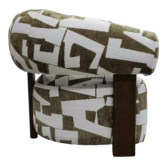 Maribel relaxációs fotel olíva-krém/dió, lekerekített formák