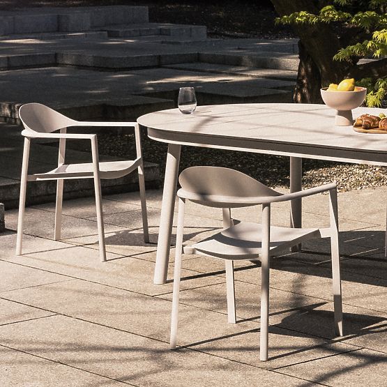 Marinelli kerti szék, alumínium, világos bézs