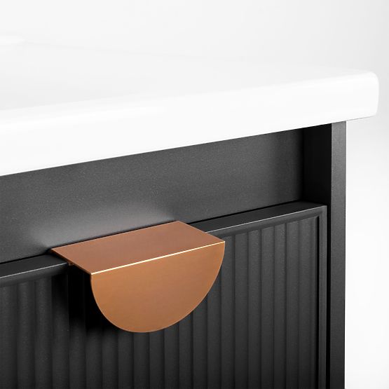 Mario 60 cm-es szürke fürdőszobabútor készlet mosdóval