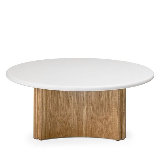 Marlo dohányzóasztal 80 cm, krémfehér/tölgy