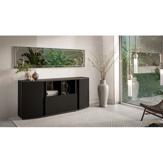 MICHELLE komód fekete/viking tölgy