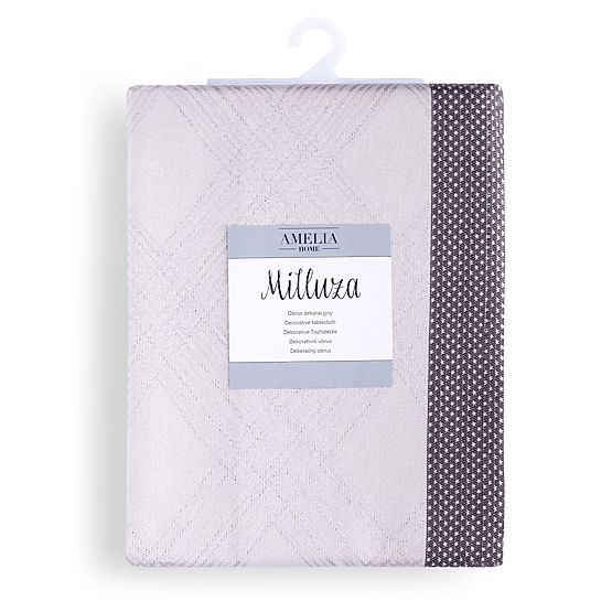 MILLUZA krémszínű, fémes klasszikus mintás asztalterítő 30x120 ameliahome