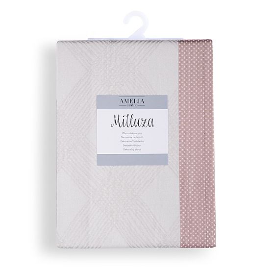 MILLUZA krémszínű, fémes klasszikus mintás terítő 140x300 ameliahome