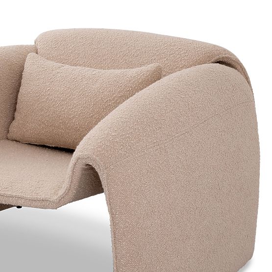 Miti világos bézs, boucle, lekerekített relaxációs fotel