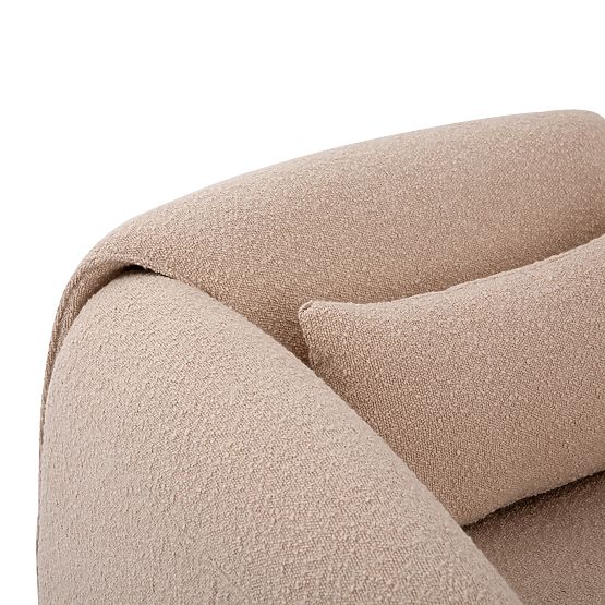 Miti világos bézs, boucle, lekerekített relaxációs fotel