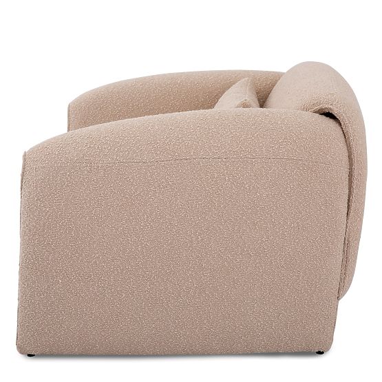 Miti világos bézs, boucle, lekerekített relaxációs fotel