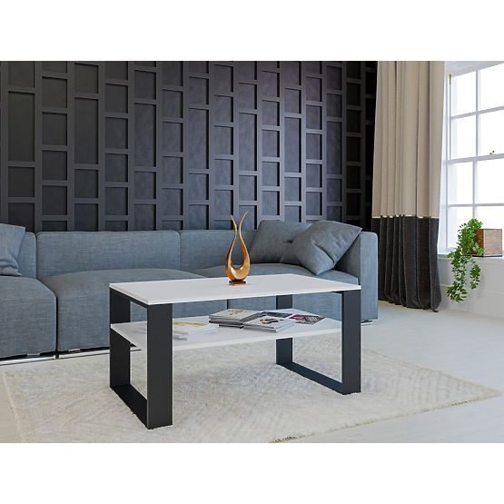 Modern 1P fehér-fekete dohányzóasztal