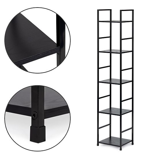 Modern fa polc fém kerettel LOFT 5 polc