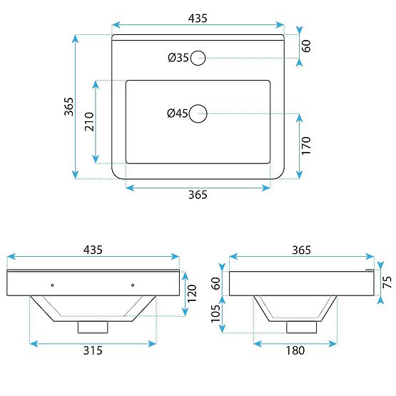 Molly 40 cm-es Szürke Mosdós Fürdőszobabútor Készlet