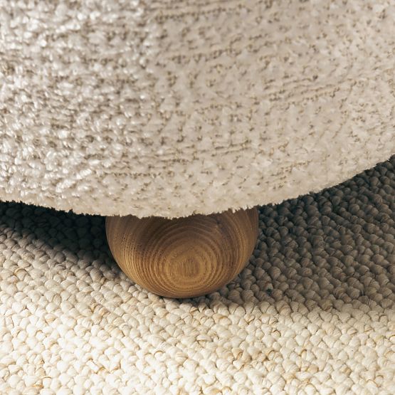 Monroe relaxációs fotel bézs/természetes, lekerekített formák, gömb lábak