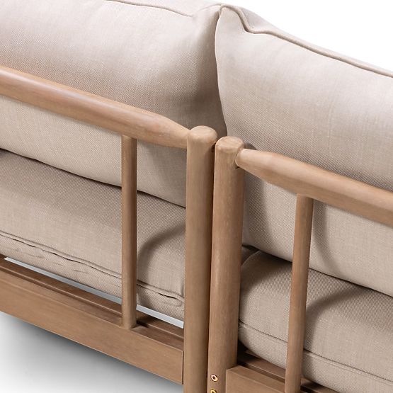 Mortlake kerti sarokkanapé asztallal, FSC eukaliptusz fa, teak megjelenés, világos bézs/sz