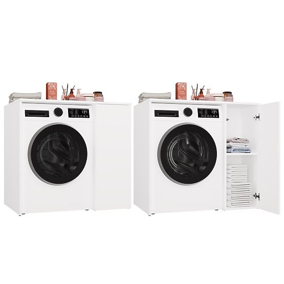 Mosógép Szekrény POLA NP 1D FEHÉR 2 Polcokkal