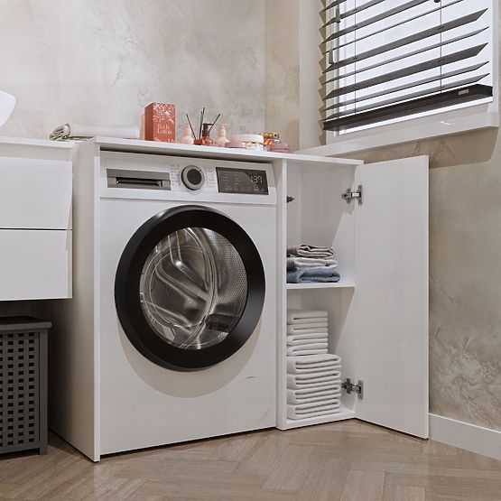 Mosógép Szekrény POLA NP 1D FEHÉR 2 Polcokkal