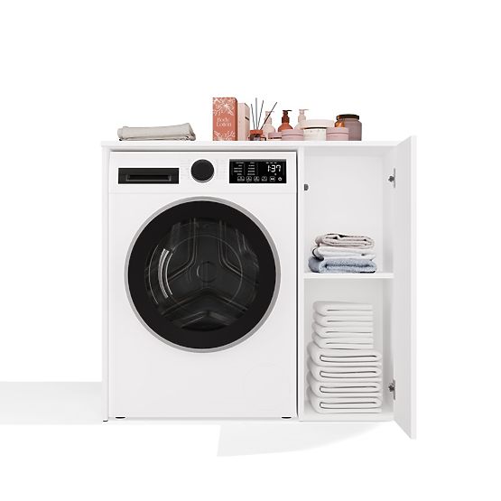 Mosógép Szekrény POLA NP 1D FEHÉR 2 Polcokkal