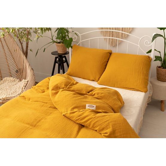 Muszlin lapok 220x200 + 2x 70x80 mustár