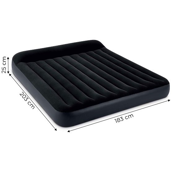 Nagy felfújható matrac két személyre 203x183x25 cm ágy háttámlával INTEX 64144
