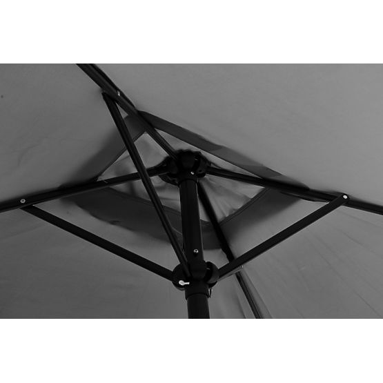 Nagy téglalap alakú, dönthető, összecsukható napernyő tekerőkarral, szürke, 200 x 140 cm