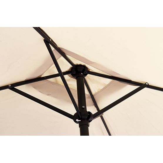 Nagy téglalap alakú kerti dönthető összecsukható napernyő tekerővel bézs 200 x 140 cm