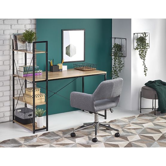 NARVIK B1 íróasztal - sonoma tölgy/fekete