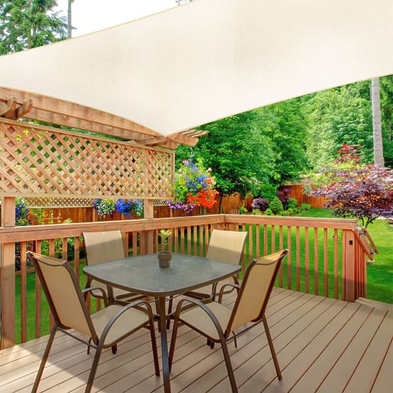 Négyzet alakú napvitorla 3x3m vízálló tető ModernHome - bézs