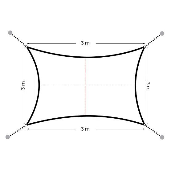 Négyzet alakú napvitorla 3x3m vízálló tető ModernHome - bézs