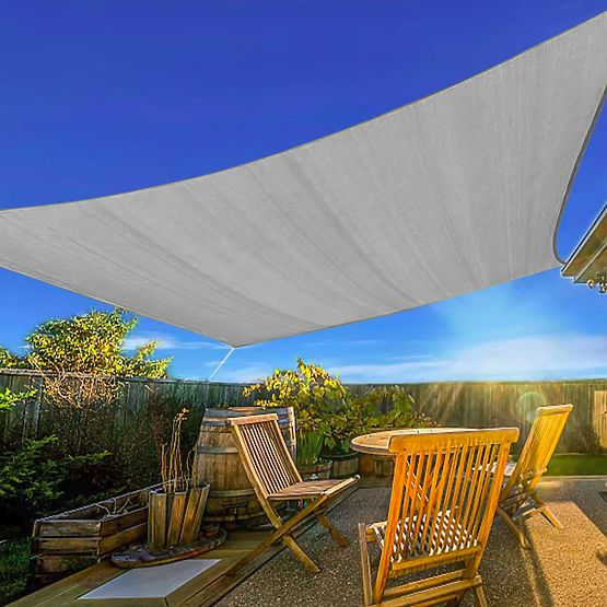 Négyzet alakú napvitorla 5x5m vízálló ModernHome - szürke