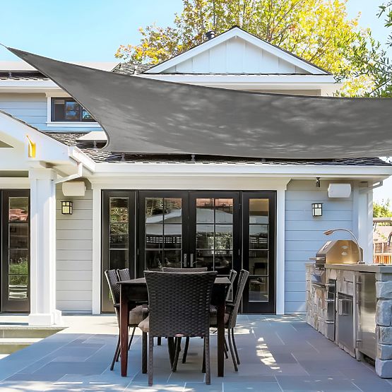 Négyzet alakú napvitorla 5x5m vízálló ModernHome - szürke