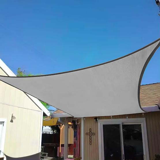 Négyzet alakú napvitorla 5x5m vízálló ModernHome - szürke