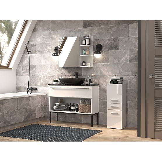 Nel V DDS FÜRDŐSZOBAI SZEKRÉNY FEHÉR FÉNYES