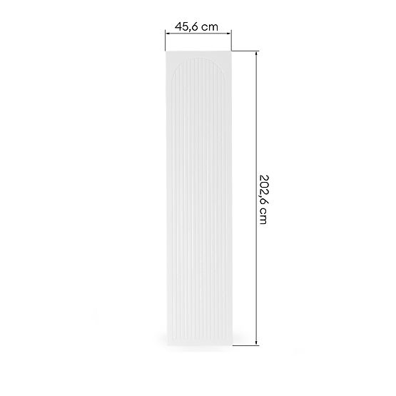 Neroli szekrényajtó, 45,6 cm, ívelt hornyok, fehér, jobb