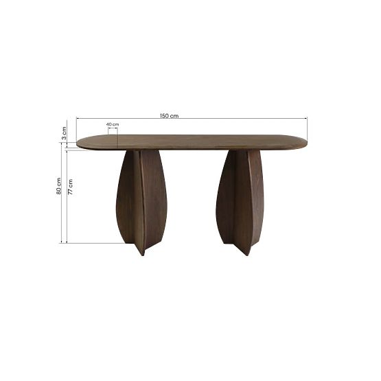 Noku konzolas/íróasztal 150 cm, sötét dió