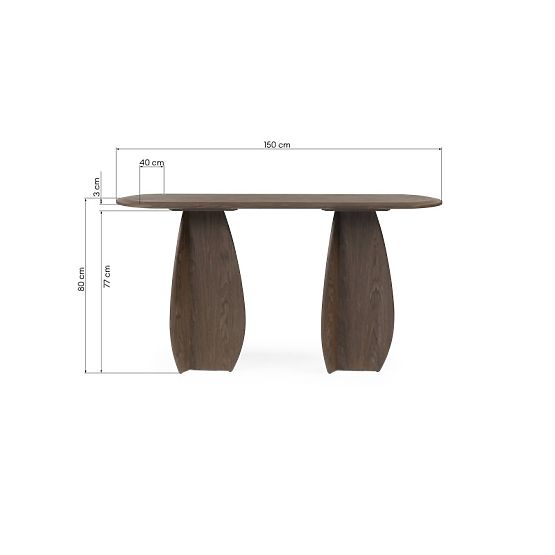 Noku konzolas/íróasztal 150 cm, sötét dió